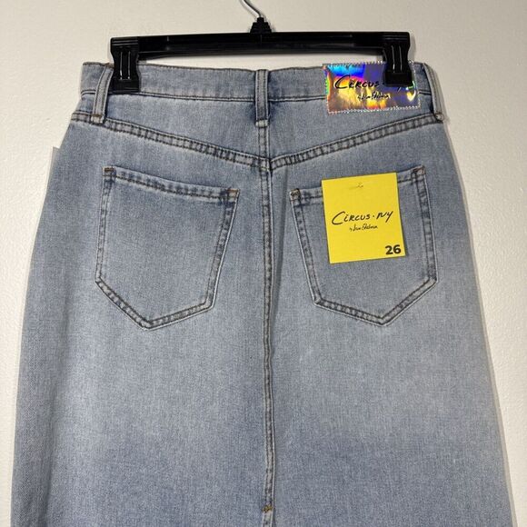 Circus NY Sam Edelman Size 26 Denim Jean Maxi Skirt Blue Calliope Back Slit‎ NEW - Picture 6 of 15